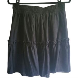 Black Linen Viscose Flowy Skirt Womens Size Medium?